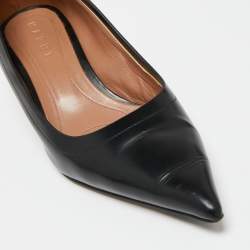 Pre Owned Marni Black Leather Pointed Toe Pumps Size 41