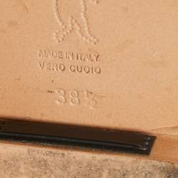 Pre Owned Marni Beige Patent Leather Flap Lace Up Oxford Size 38.5