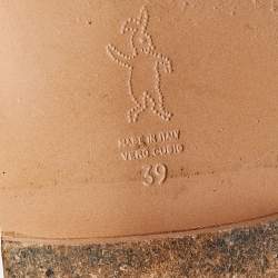 Pre Owned Marni Beige Leather Fringe Fussbett Sandals Size 39