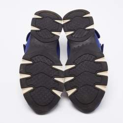 Marni Blue/Black Neoprene and Mesh Low Top Sneakers Size 37