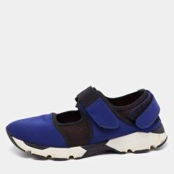Marni Blue/Black Neoprene and Mesh Low Top Sneakers Size 37