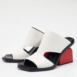 Pre Owned Marni White Leather Open Toe Slide Sandals Size 40