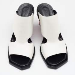 Pre Owned Marni White Leather Open Toe Slide Sandals Size 40