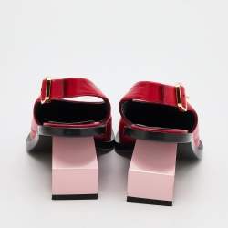 Pre Owned Marni Red Leather Slingback Sandals Size 40