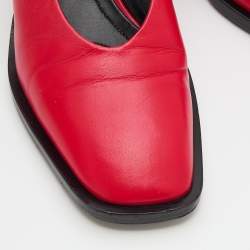 Pre Owned Marni Red Leather Slingback Sandals Size 40