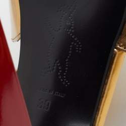 Pre Owned Marni Metallic Gold Leather Peep Toe Platform Sandals Size 39