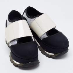 Marni Multicolored Neoprene and Leather Velcro Strap Sneakers Size 38