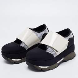 Marni Multicolored Neoprene and Leather Velcro Strap Sneakers Size 38