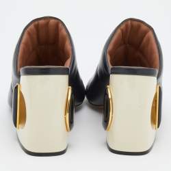 Marni Black Padded Leather Block Heel Open Toe Mules Size 41