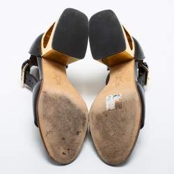 Pre Owned Marni Black Leather Ankle Strap Sandals Size 38