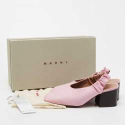 Marni Pink Leather Slingback Pumps Size 38