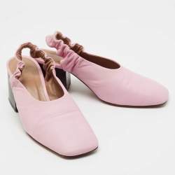 Marni Pink Leather Slingback Pumps Size 38