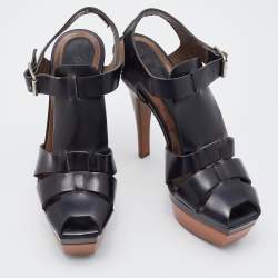 Marni Black Leather Caged Platform Sandals Size 37