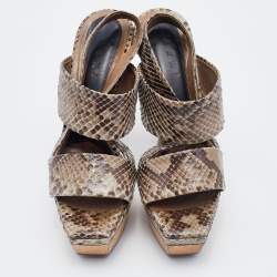 Marni Multicolor Python Platform Slingback Sandals Size 38