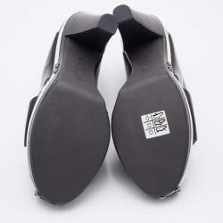 Pre Owned Marni Black Leather Platform Sandals Size 38