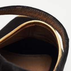 Marni Black/Gold Suede Ankle Strap Platform Pumps Size 40