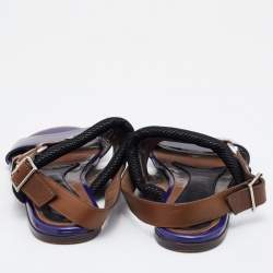Marni Tricolor Patent Leather Flat Sandals Size 40
