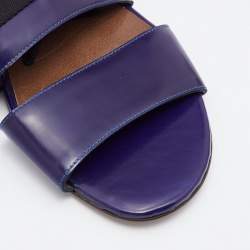 Marni Tricolor Patent Leather Flat Sandals Size 40