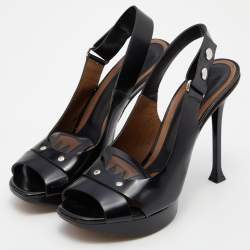 Marni Black Leather Peep Toe Sandals Size 40