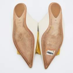 Marni Tri Color Leather Crystal Embellished Flat Mules Size 38
