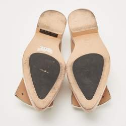 Pre Owned Marni Beige Leather Flap Lace Up Derby Size 38.5