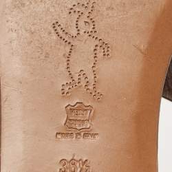 Pre Owned Marni Tricolor Canvas and Leather Flat Sandals Size 36.5