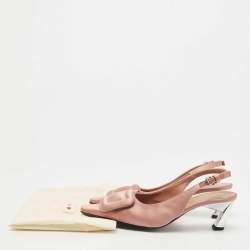 Marni Pink Satin Slingback Pointed Toe Pumps Size 36