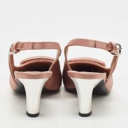 Marni Pink Satin Slingback Pointed Toe Pumps Size 36