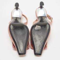 Marni Pink Satin Slingback Pointed Toe Pumps Size 36