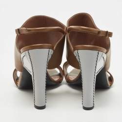 Marni Brown Leather Bow Detail Ankle Strap Sandals Size 40