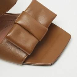 Marni Brown Leather Bow Detail Ankle Strap Sandals Size 40