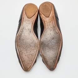 Marni Black Watersnake Leather Crystal Embellished Ballet Flats Size 37