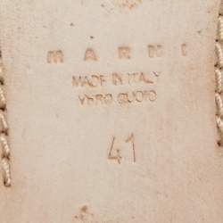 Pre Owned Marni Silver Glitter Suede Rising Sabot Flat Mules Size 41