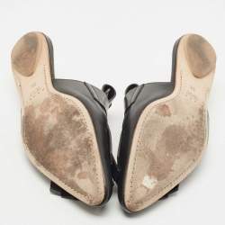 Pre Owned Marni Black Leather Fringe Mule Sandals Size 38