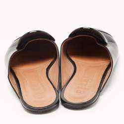 Pre Owned Marni Black Leather Flat Mules Size 38