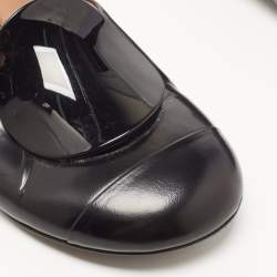 Pre Owned Marni Black Leather Flat Mules Size 38