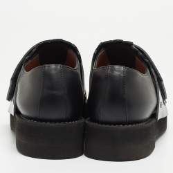 Marni Black/Gold Leather Fringe Detail Slip On Loafers Size 40
