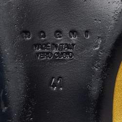 Pre Owned Marni Yellow Satin Pointed Toe Flat Mules Size 41