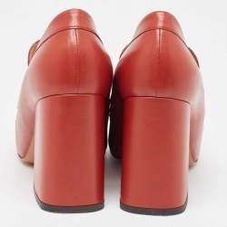 Marni Red Leather Loafer Pumps Size 38