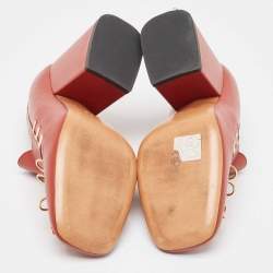 Marni Red Leather Loafer Pumps Size 38