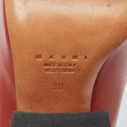Marni Red Leather Loafer Pumps Size 38