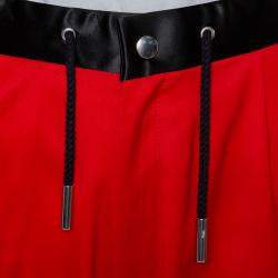 Marques Almeida Red Wool Contrast Trim Side Zip Detail Track Pants L