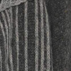 Pre Owned Martha Porter Grey Rib Knit Long Cardigan