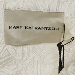 Mary Katrantzou Off-White Alphabet Jacquard Crepe Sleeveless Top L