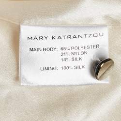 Mary Katrantzou Off-White Alphabet Jacquard Crepe Sleeveless Top L
