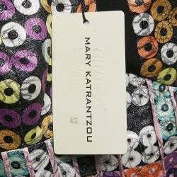 Mary Katrantzou Pink Sequin Print Spiro Jacquard Strapless Mini Dress M