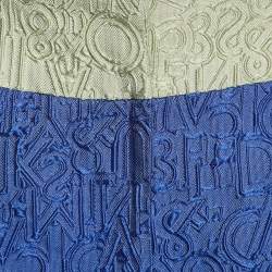 Mary Katrantzou Blue Alphabet Jacquard Safari Shorts M
