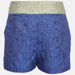 Mary Katrantzou Blue Alphabet Jacquard Safari Shorts M