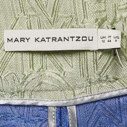 Mary Katrantzou Blue Alphabet Jacquard Safari Shorts M