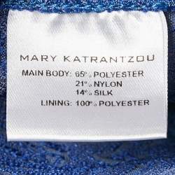 Mary Katrantzou Blue Alphabet Jacquard Safari Shorts M